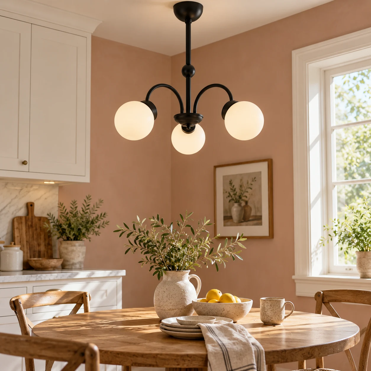 Mado chandelier above a kitchen breakfast area