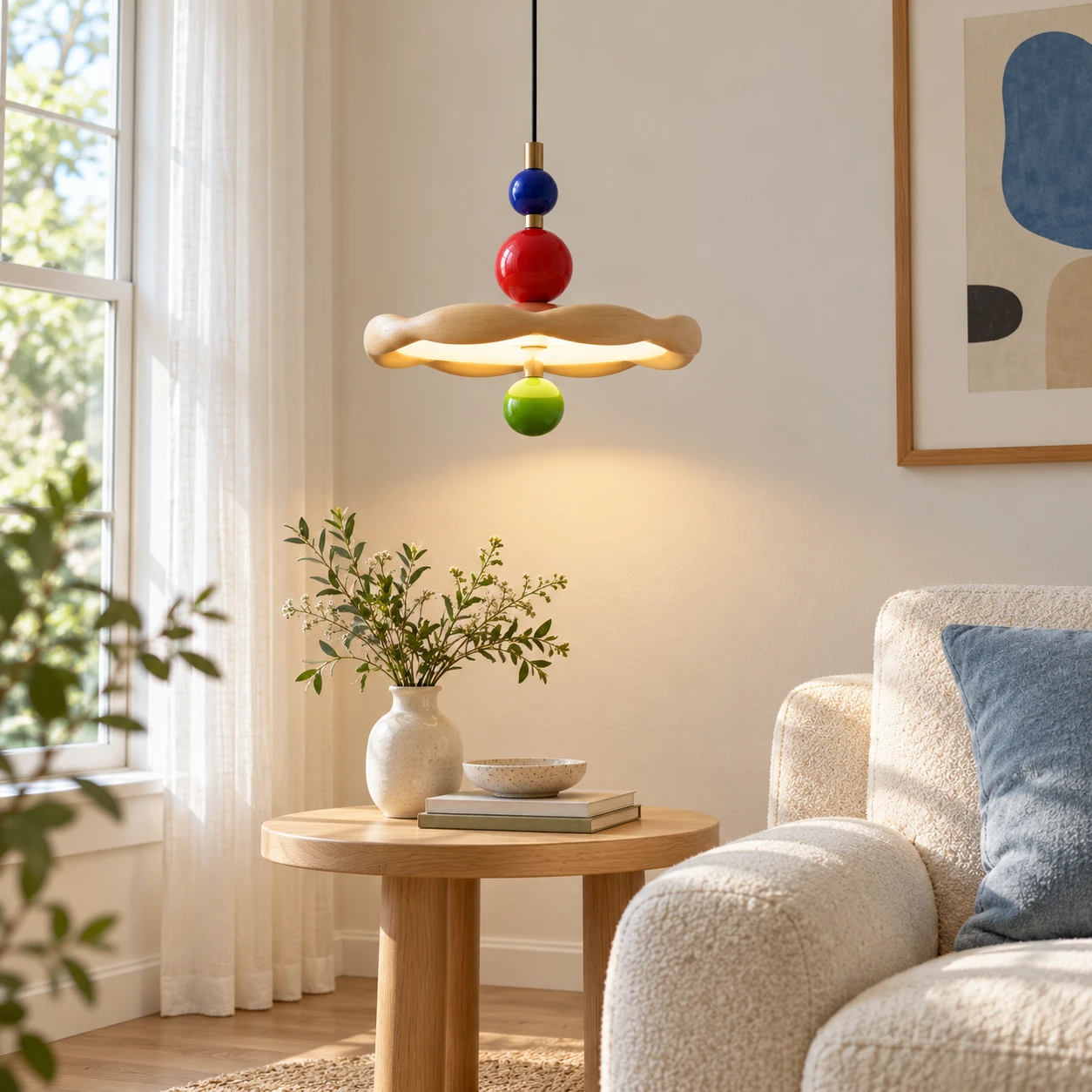 Jasper pendant lighting a living room side table corner