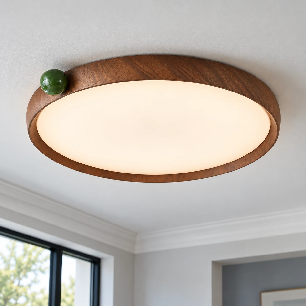 Close installed view of Clara ultra-thin ceiling light