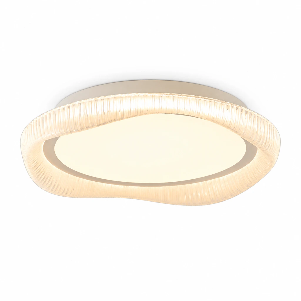 Sofia textured ring ceiling light on white