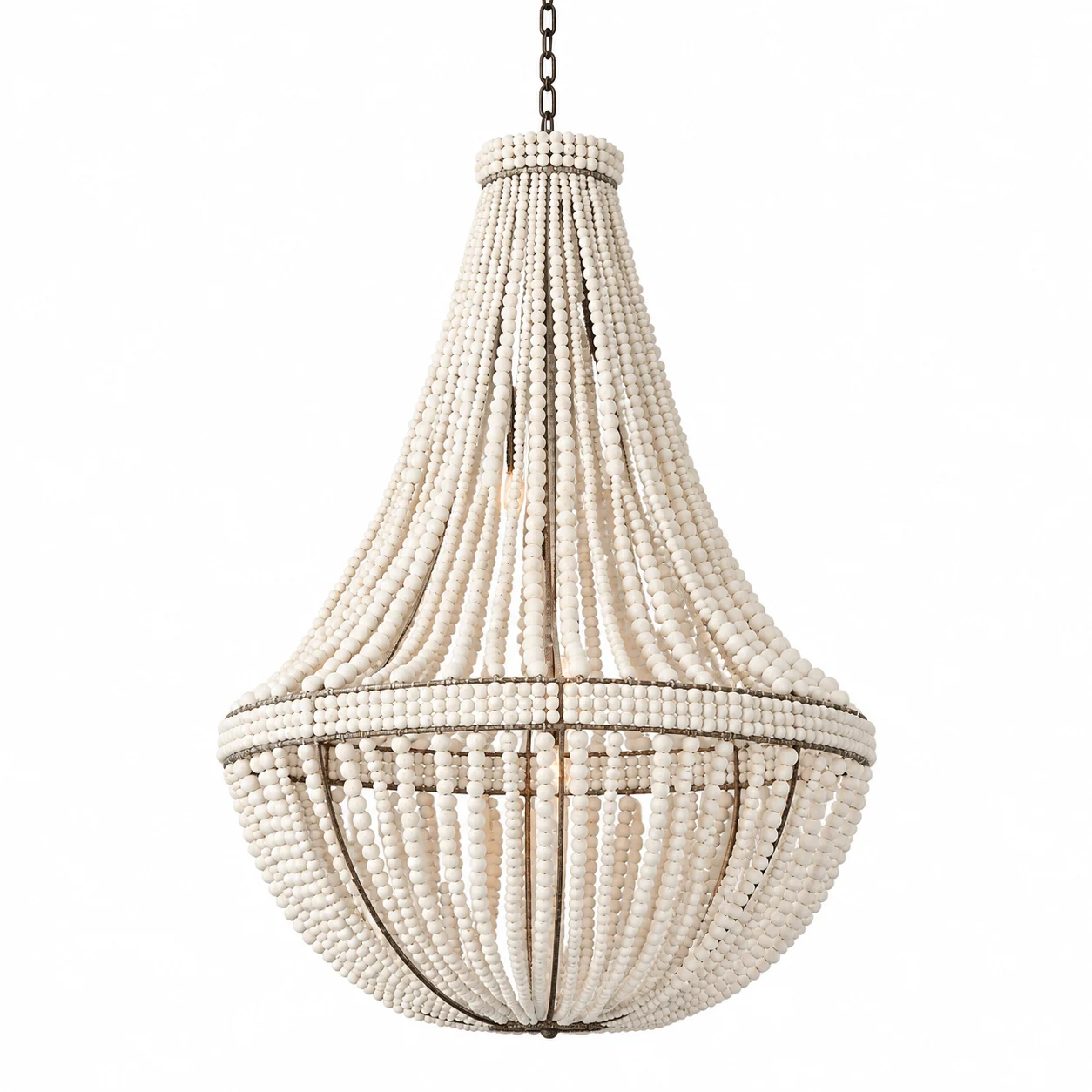 Vera Vintage Beaded Wood Chandelier — identity