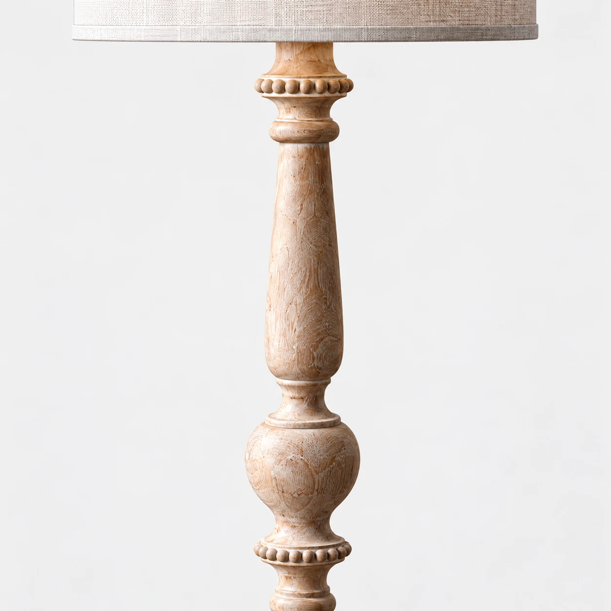 Turned wood column and bead rings
