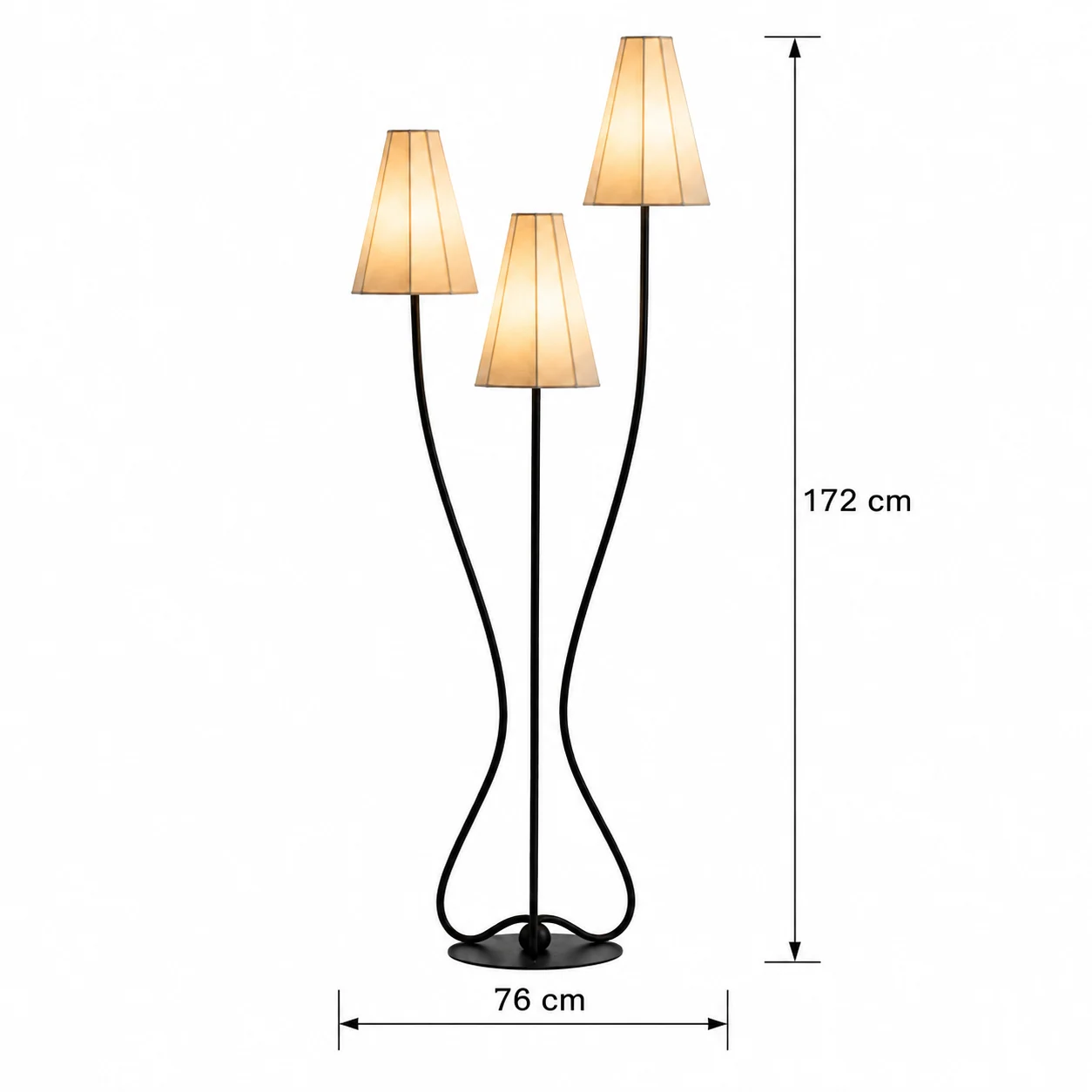 Iris French Decorative Iron Floor Lamp — dimension