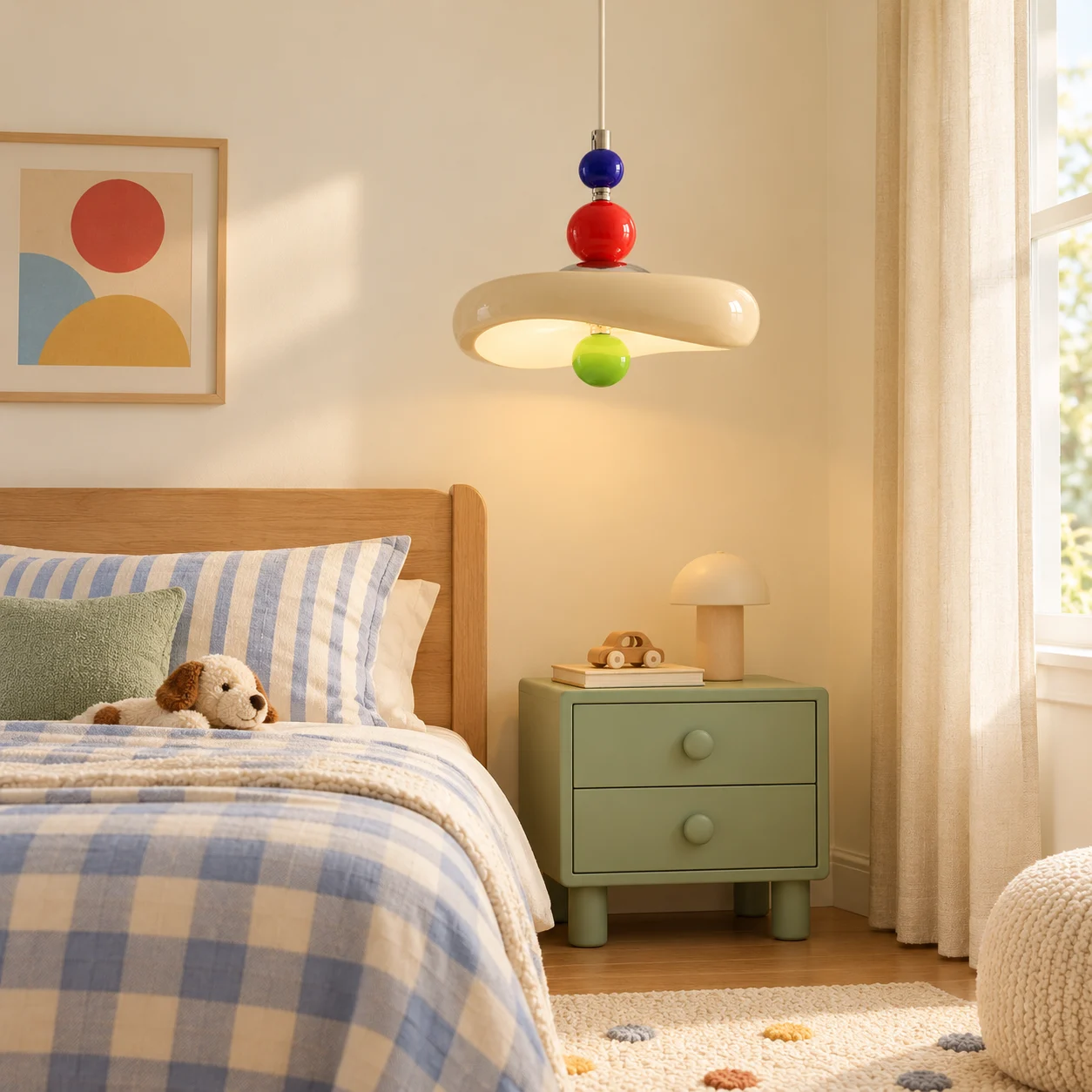 Theo Memphis pendant in a kids bedroom mid shot