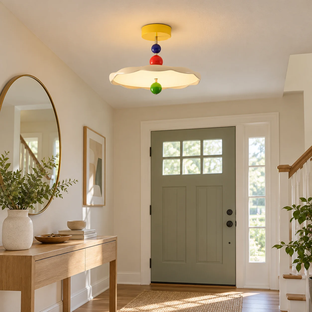 Milo Memphis flush mount in a cheerful entry