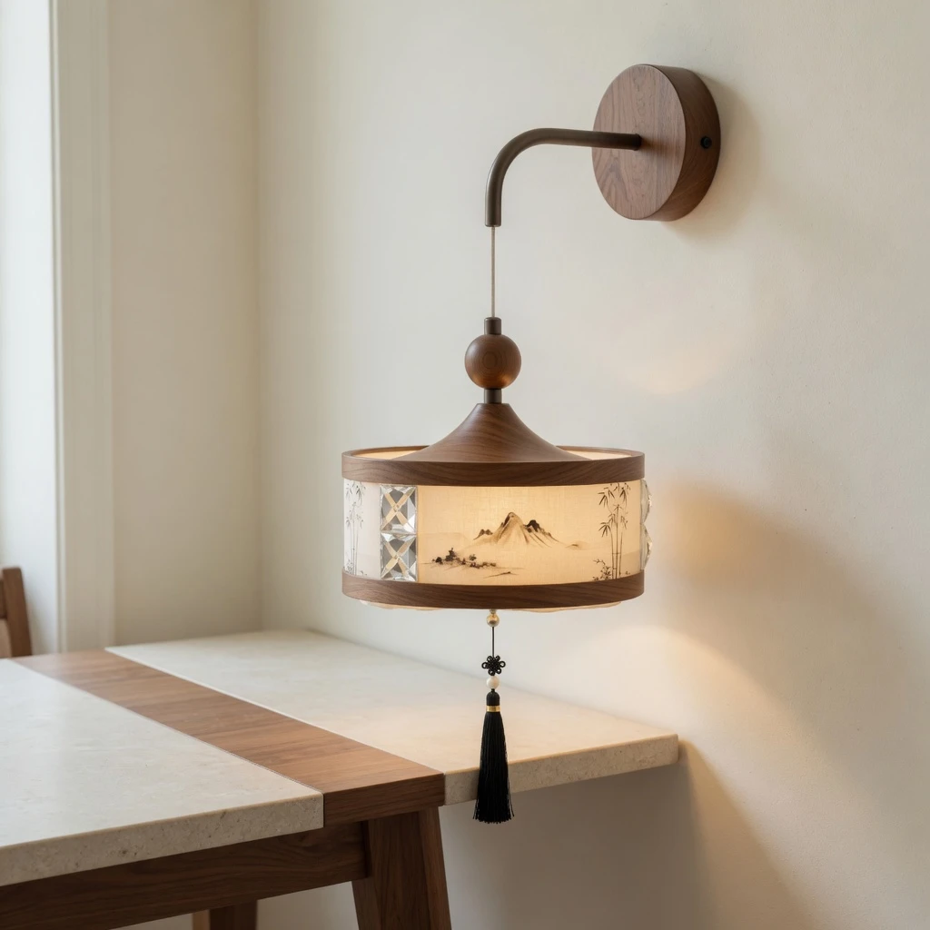 Lina wall sconce beside a dining table