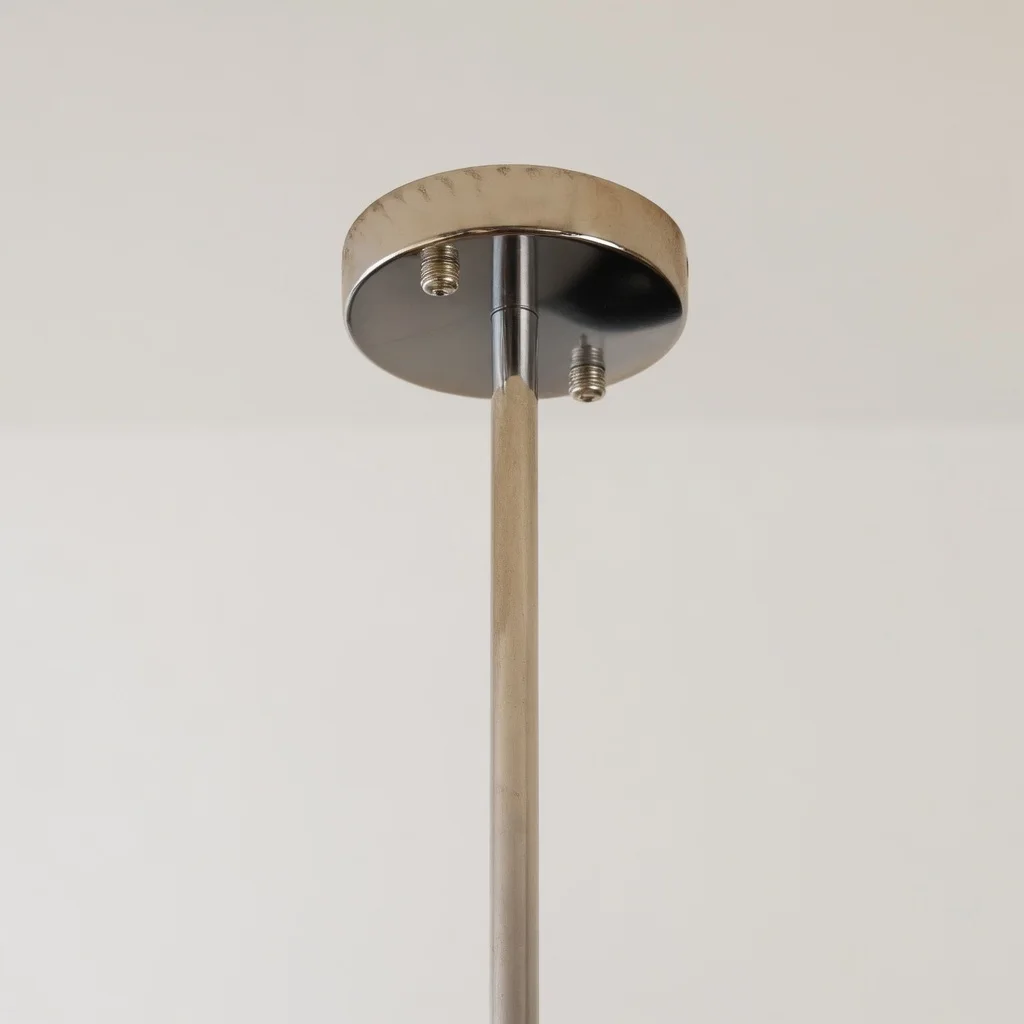 Round metal ceiling canopy and downrod
