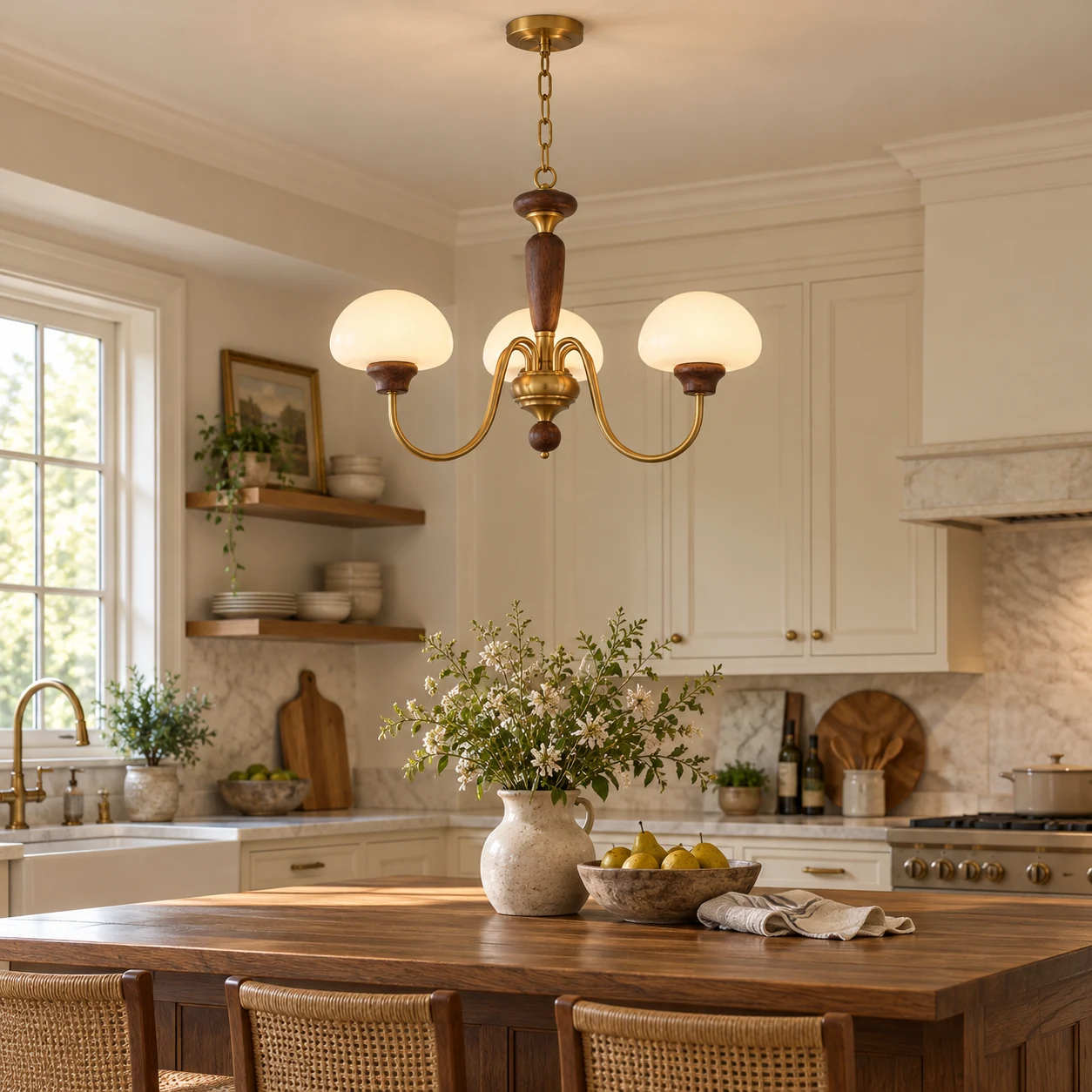 Adeline chandelier above a kitchen breakfast table