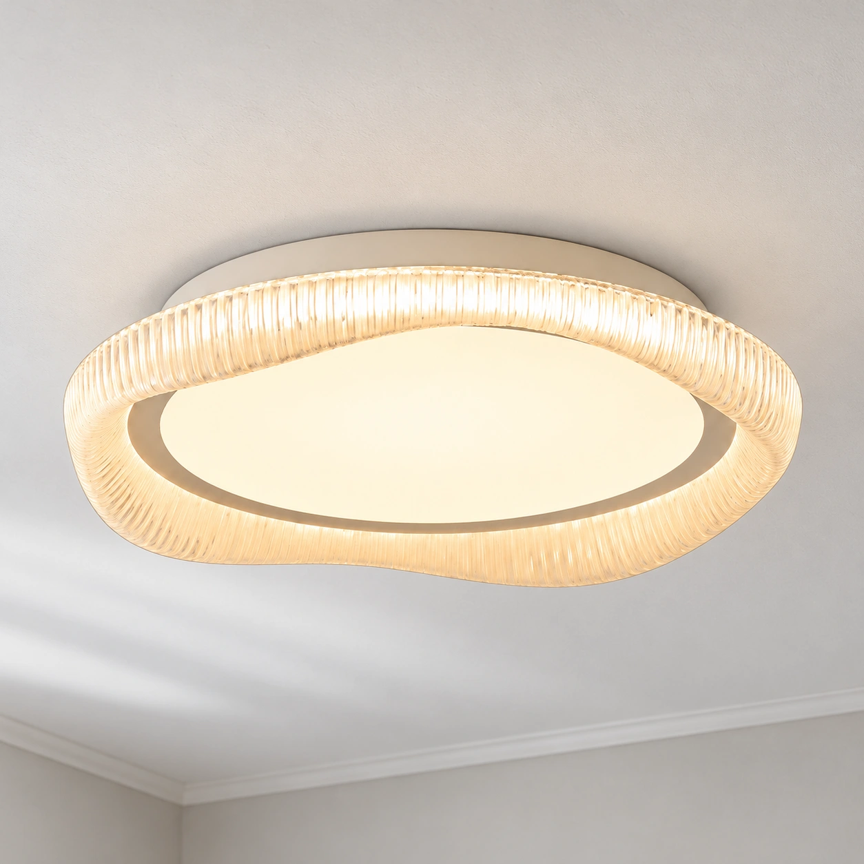 Sofia textured ring flush mount ceiling light core hero