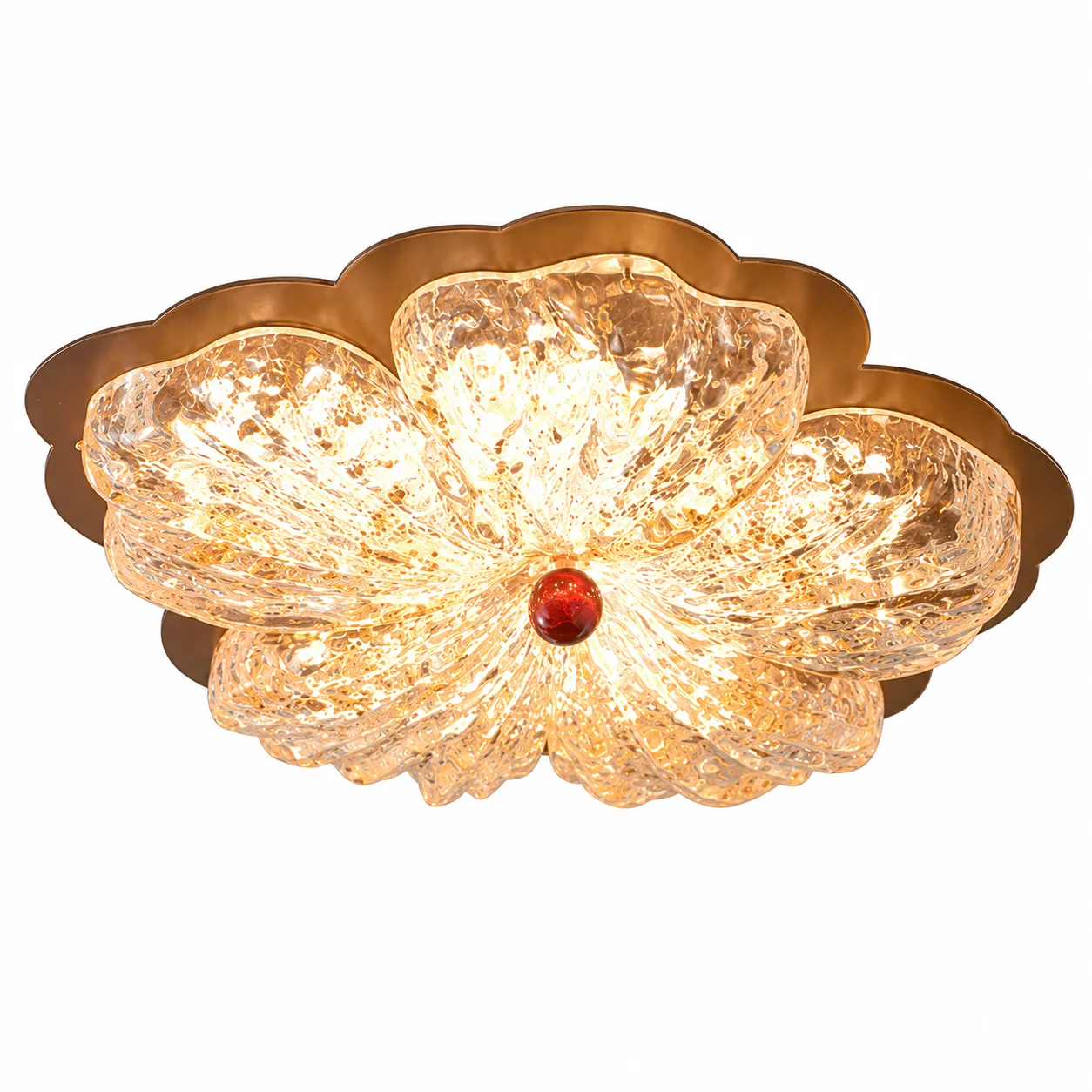 Coffee resin and iron flush mount on white