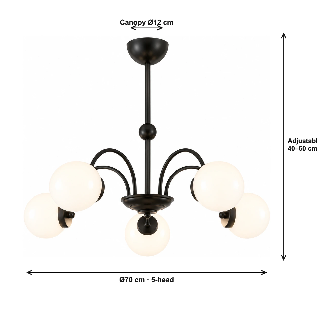 5 head dimensions diameter 70 cm