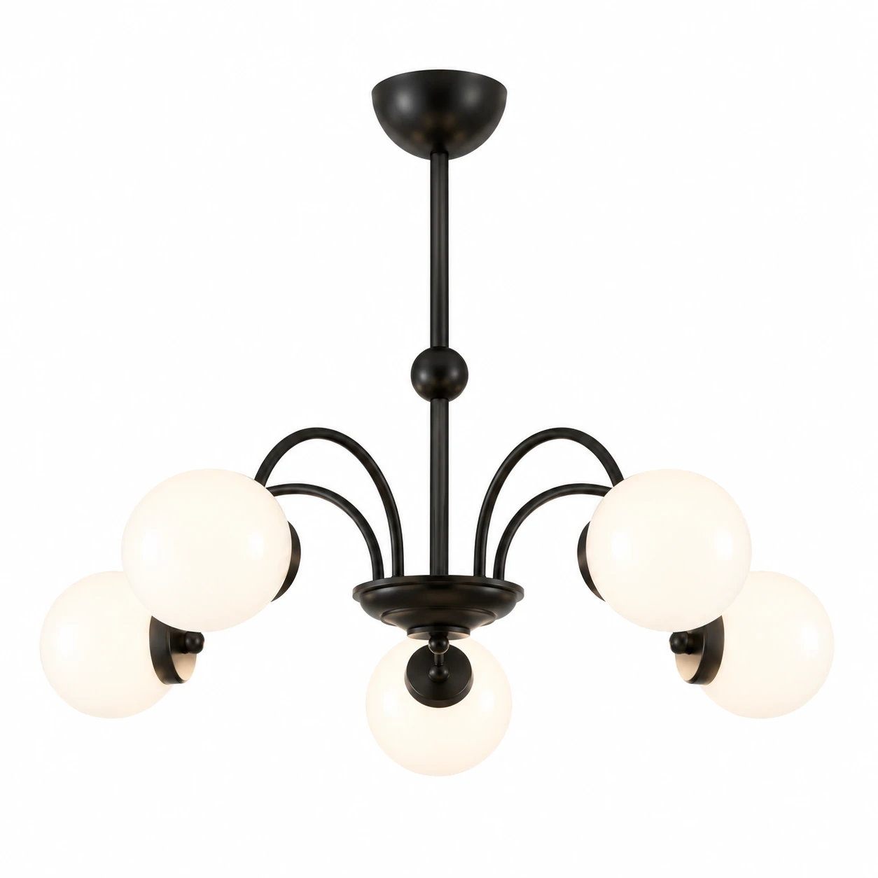 Mado 5-head Ø70 cm French vintage globe chandelier on white background
