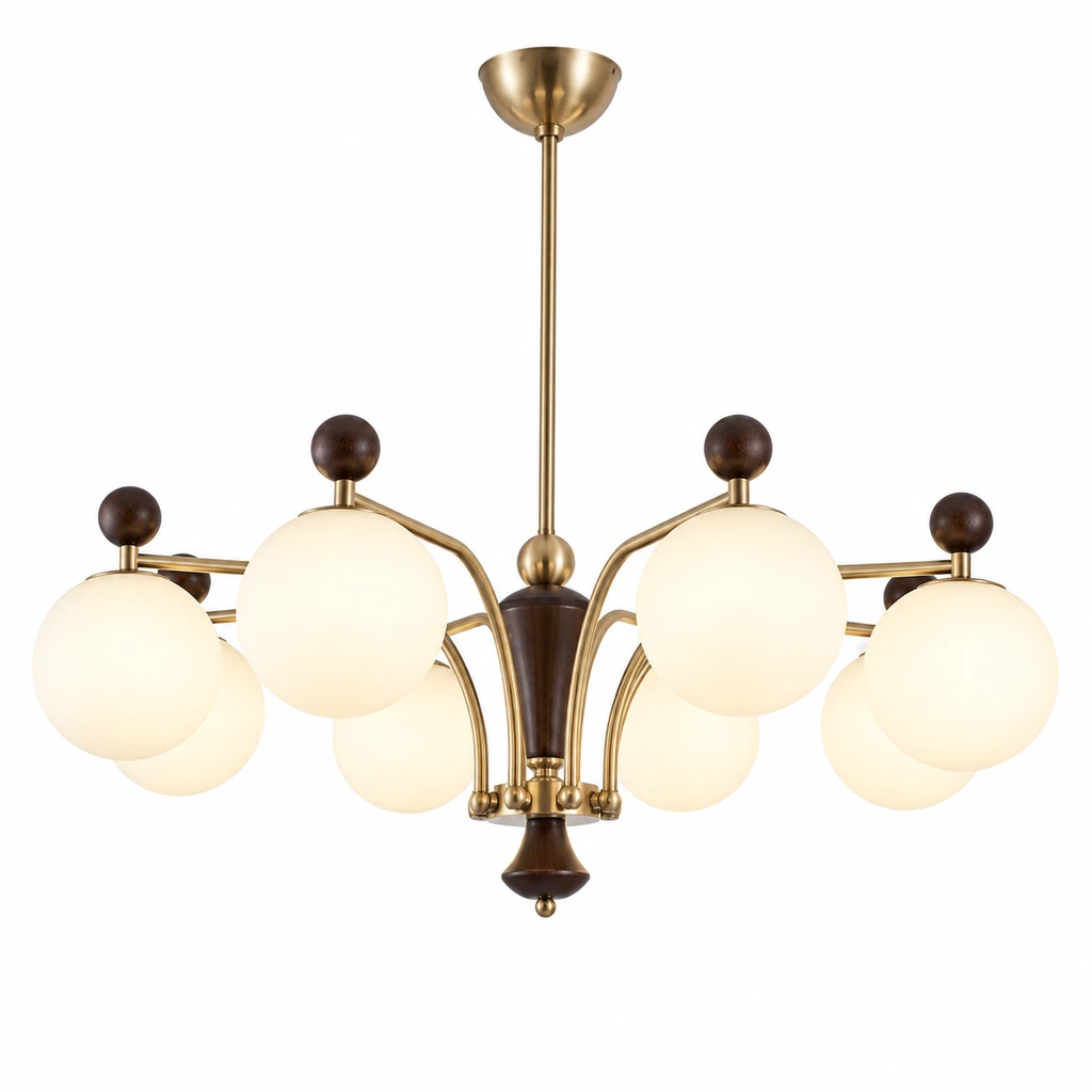 Julian multi-globe chandelier on white