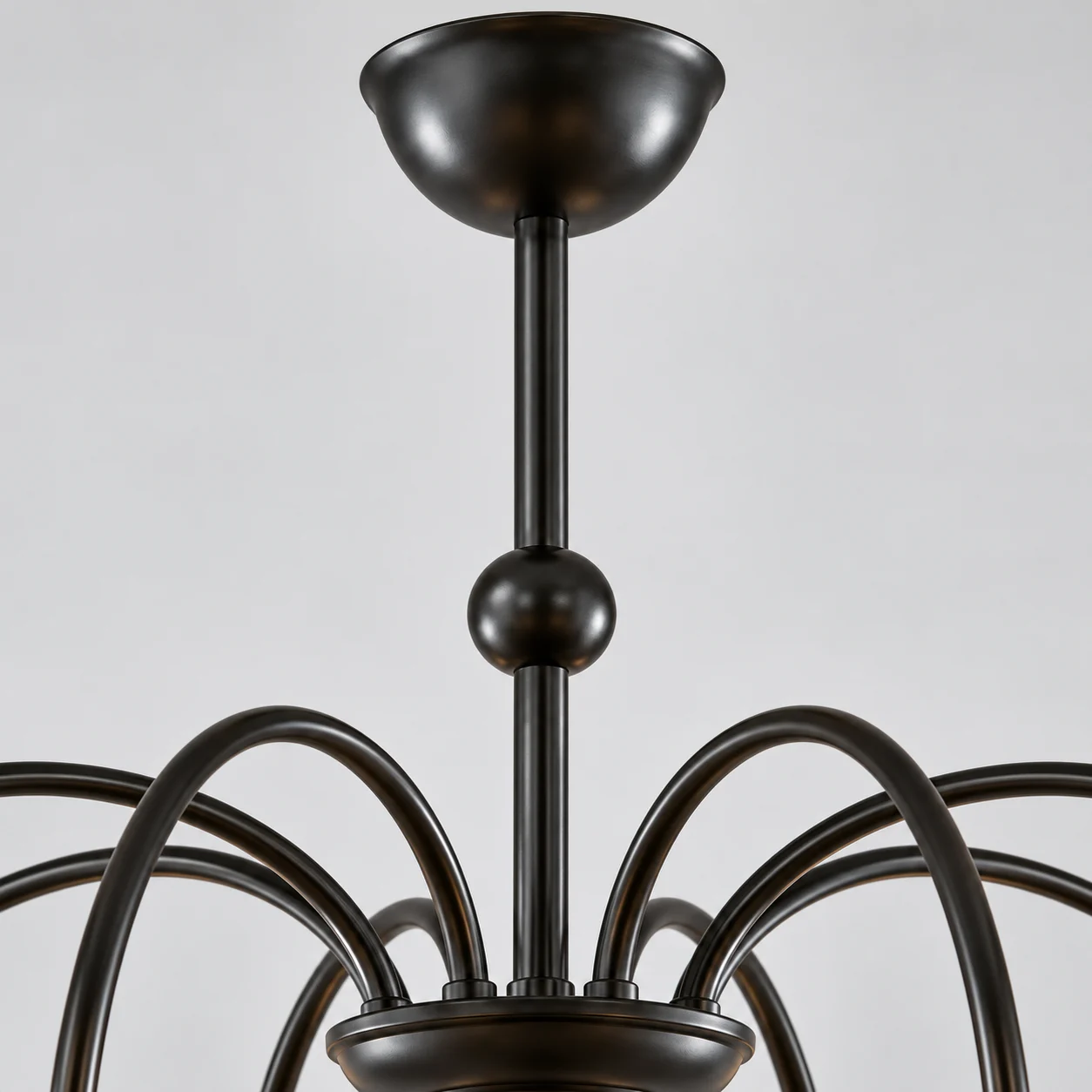 Black ceiling canopy and central stem detail