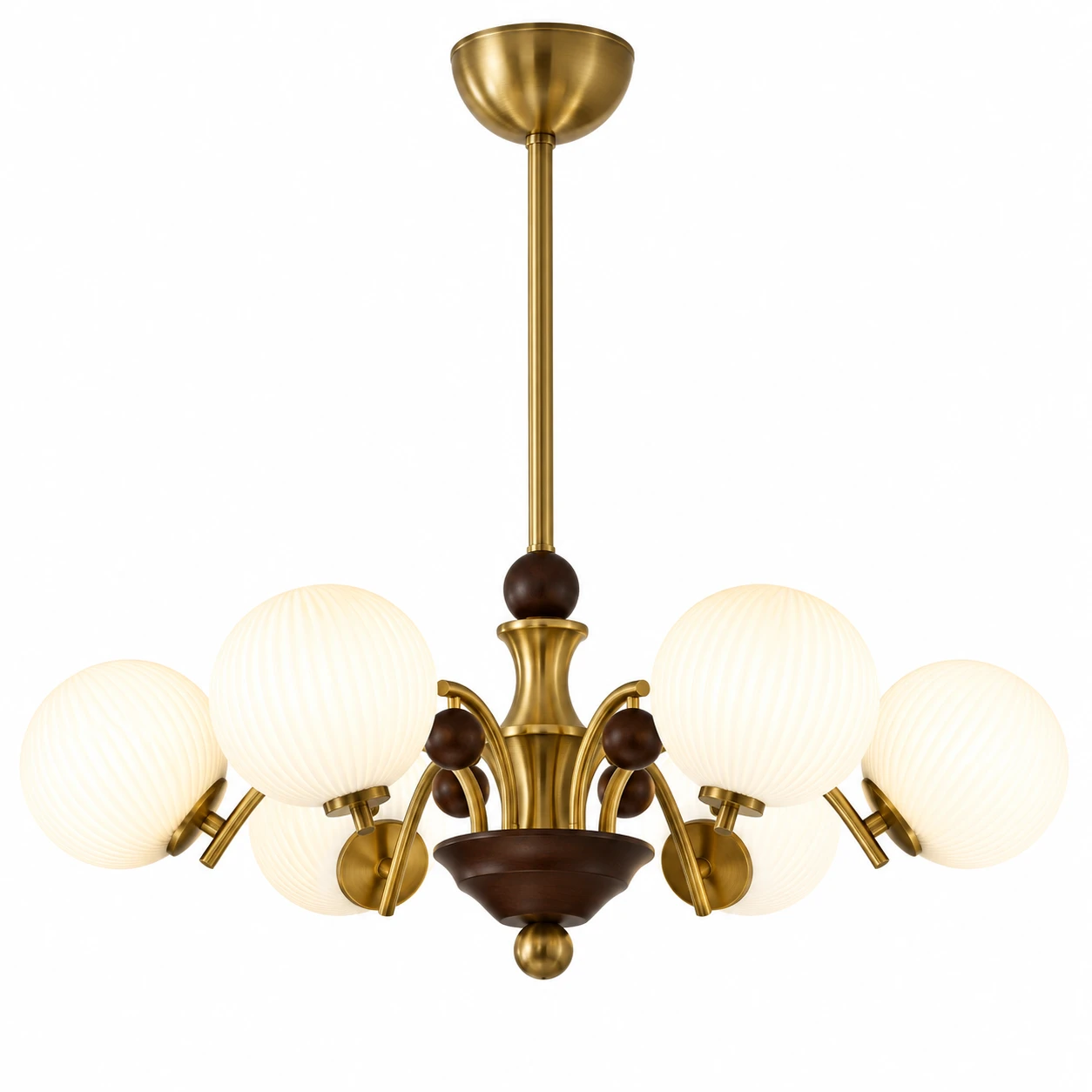 Odette six-head 73 cm chandelier on white background