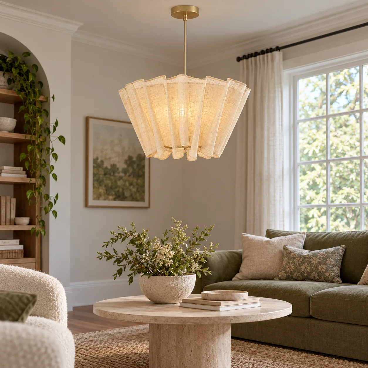 Milo pendant in a living room seating area