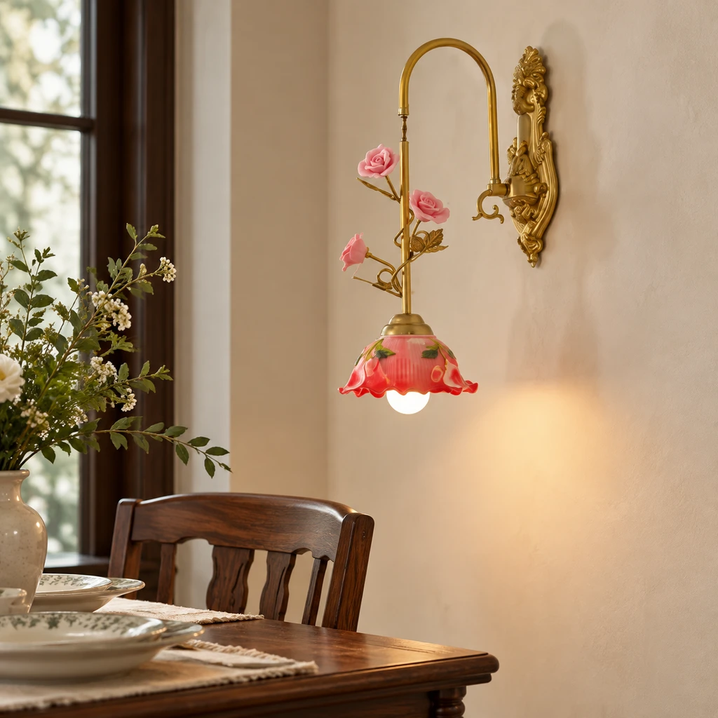 Odette wall sconce in a quiet dining nook