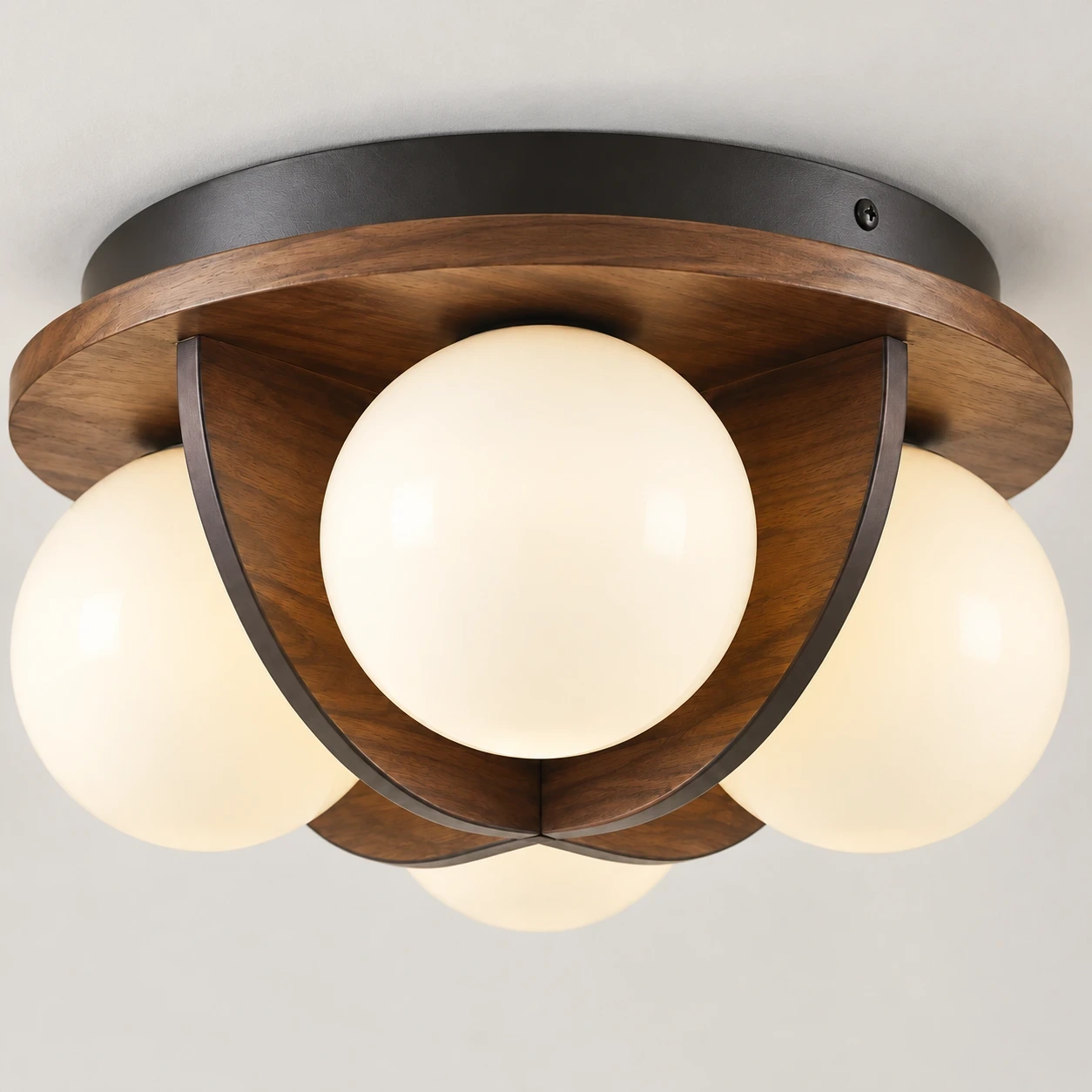 Complete switched-off view of the ceramic flower flush mount ceiling light