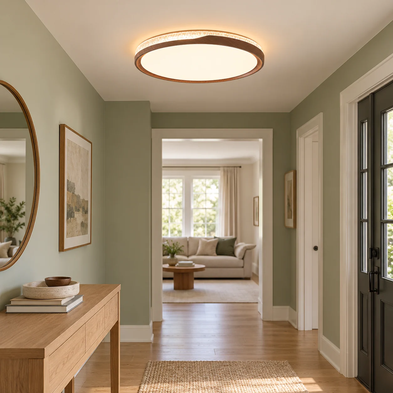 Sienna flush mount ceiling light in entry