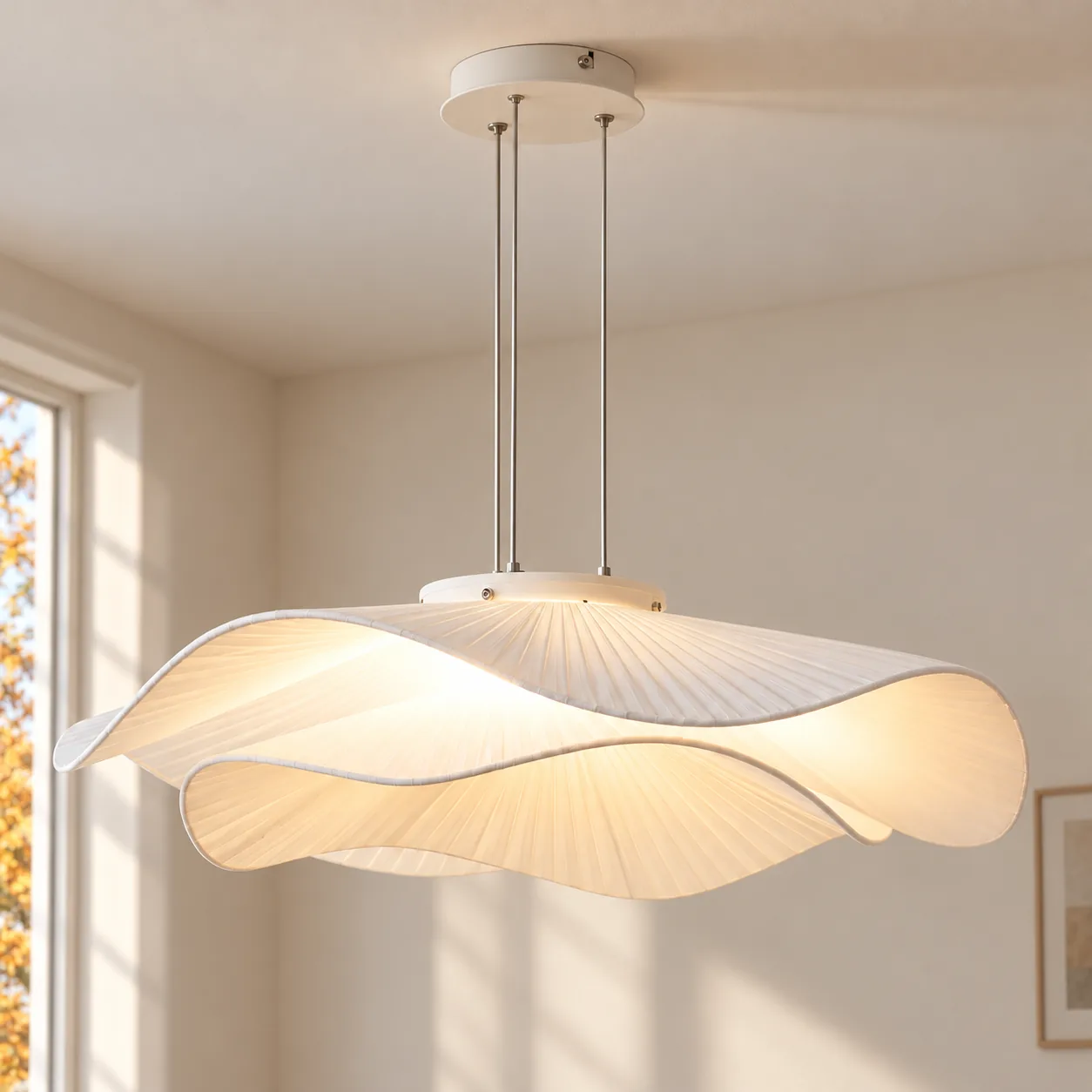 Elowen sculptural layered white pendant light