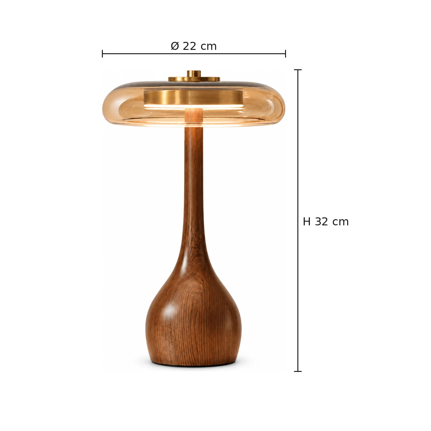 Tall lamp dimensions: diameter 22 cm, height 32 cm