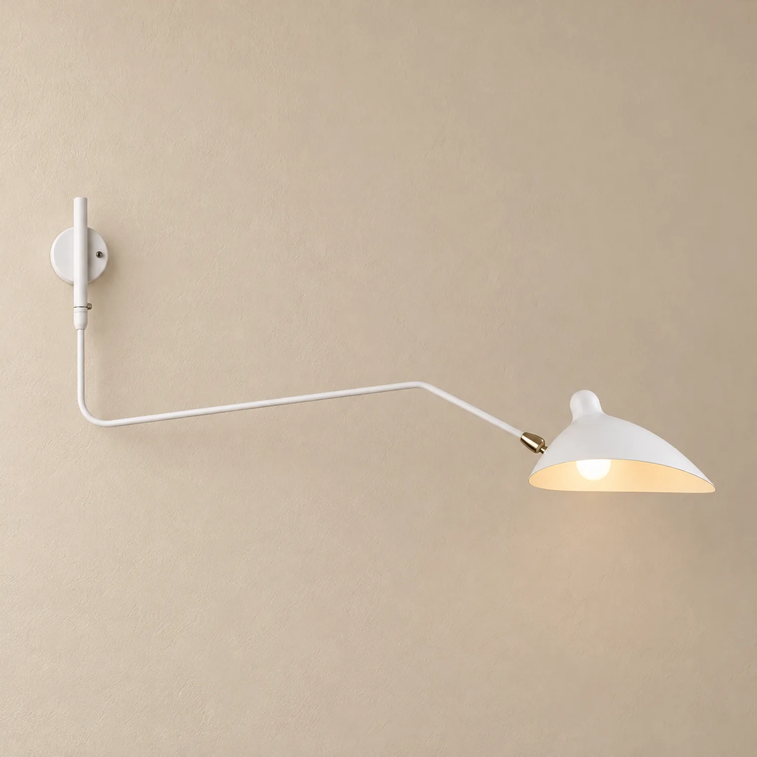 White one-arm wall lamp
