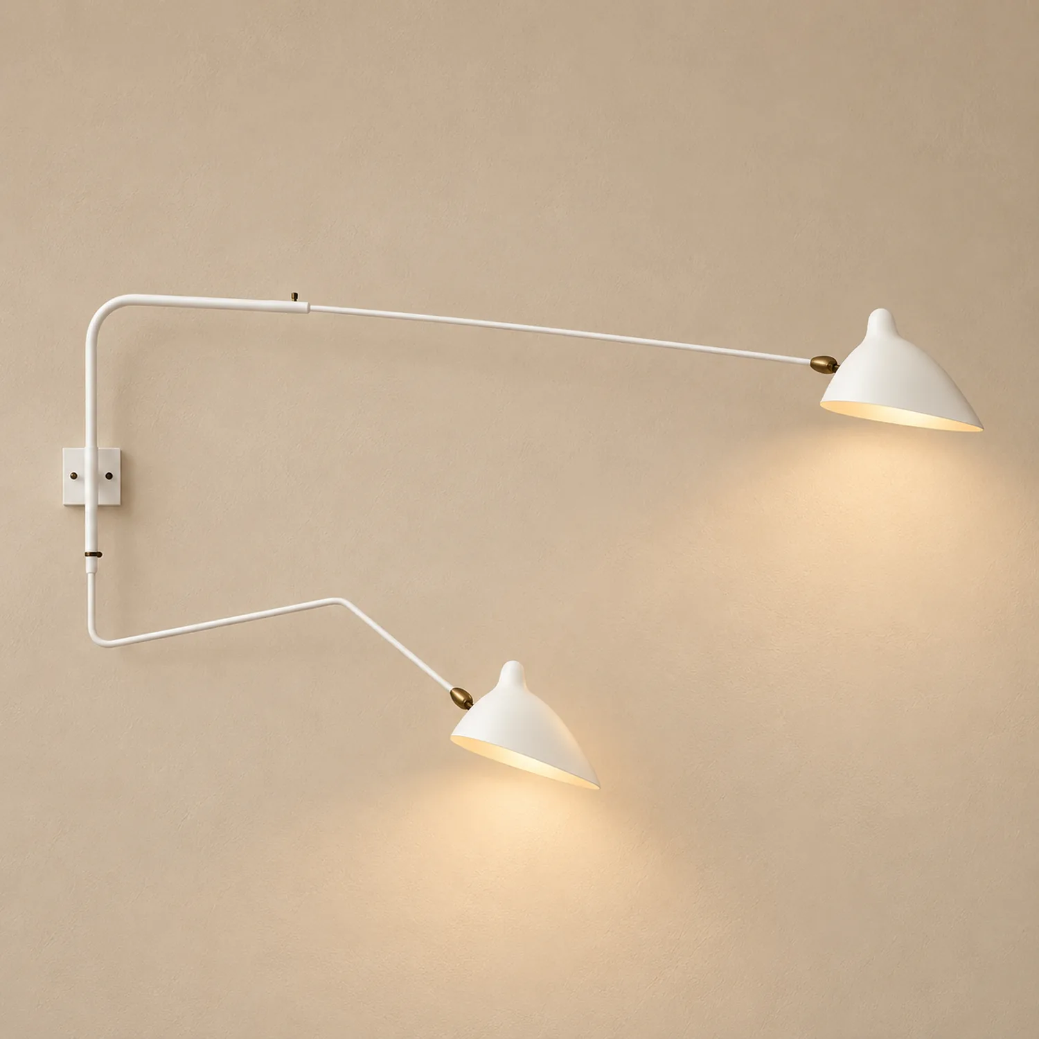 White two-arm wall lamp