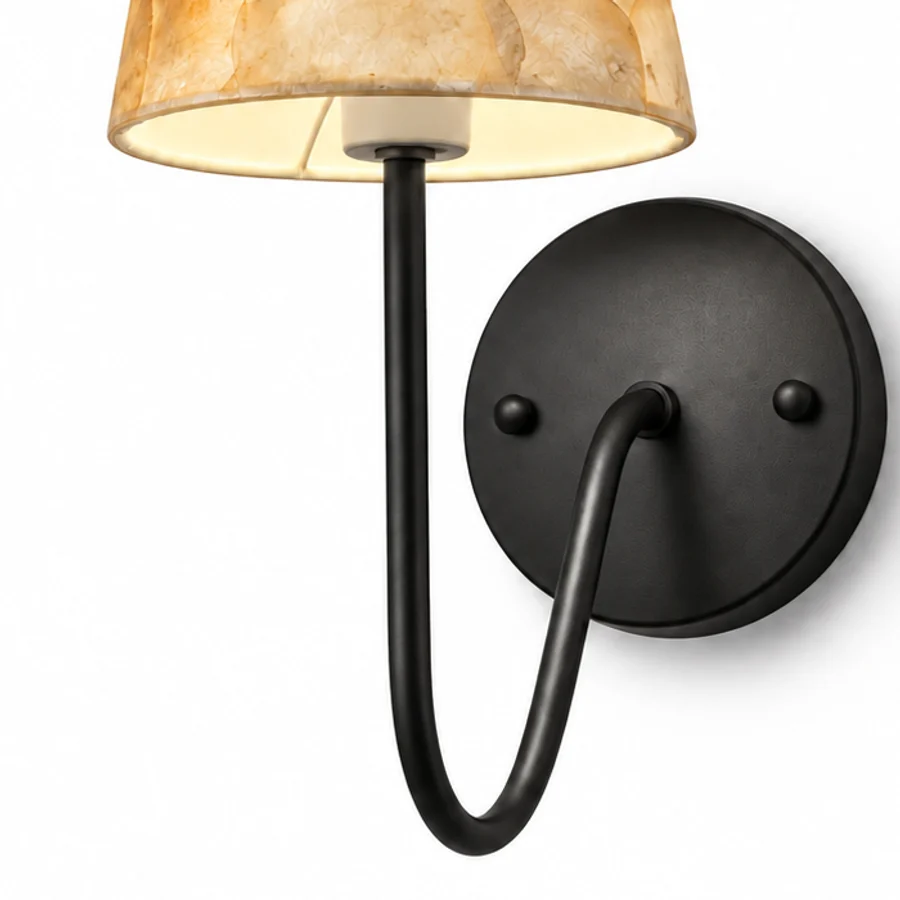 Shade opening and matte black metal arm