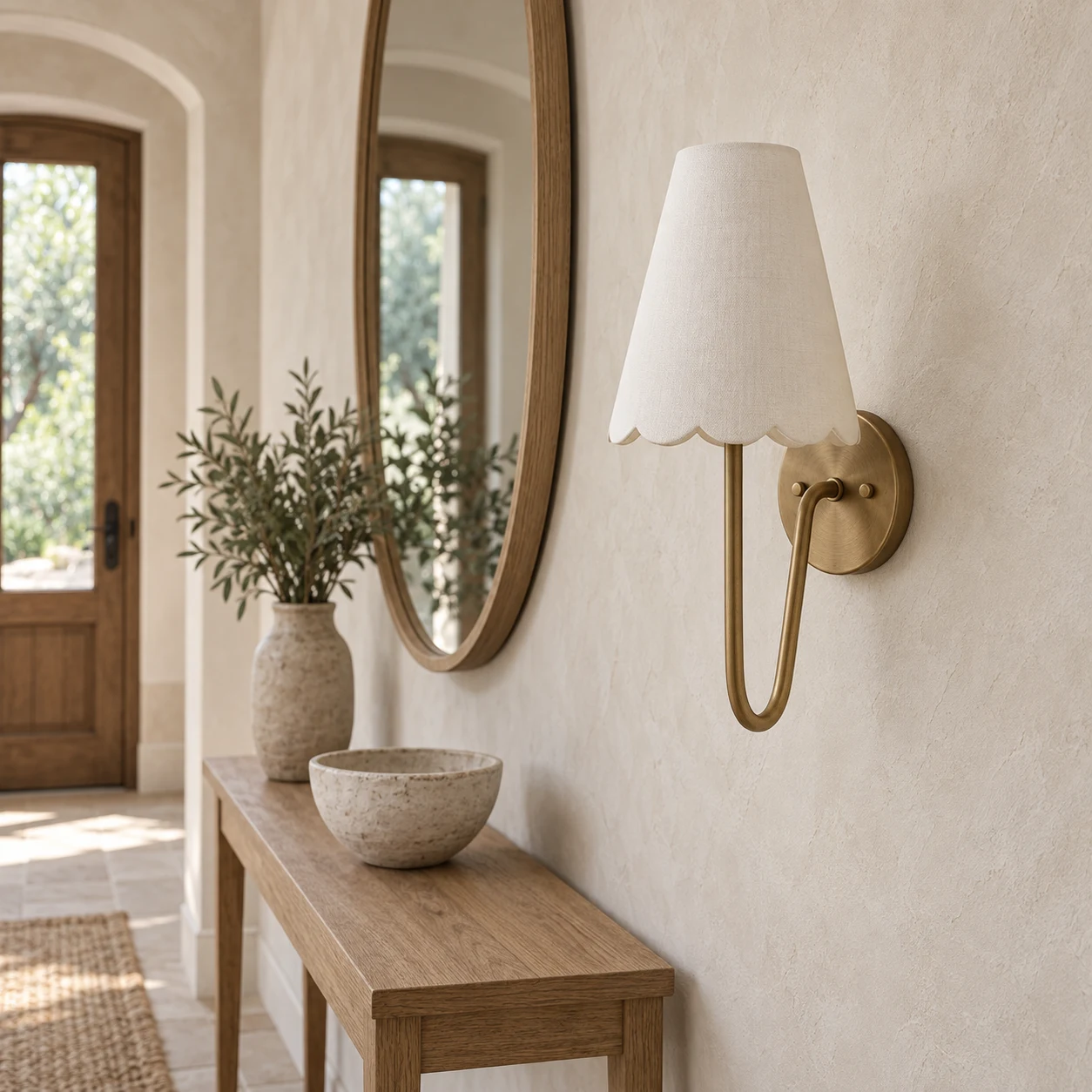 Mabel wall light in an entry hall