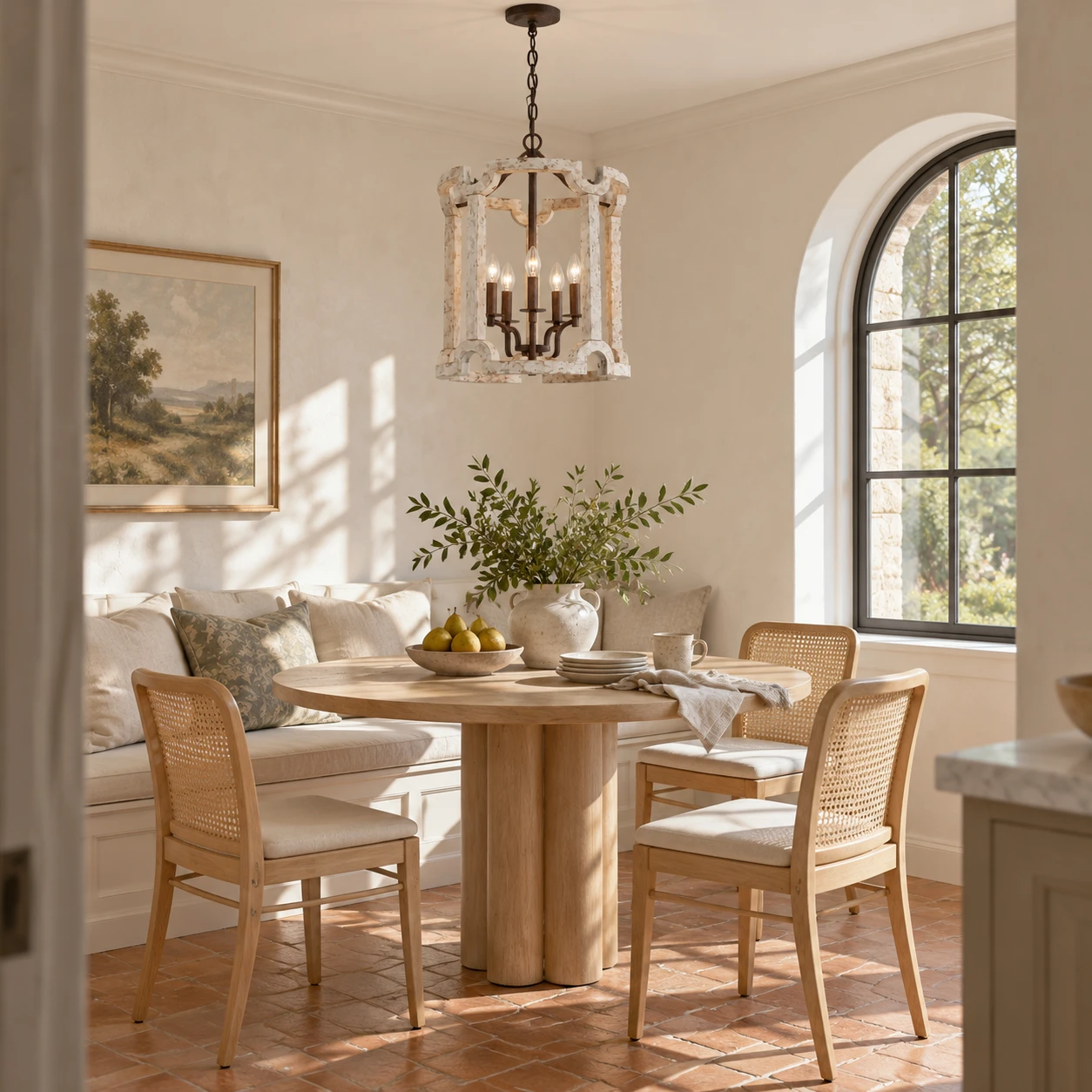 Carved Wood Birdcage Pendant Chandelier design view