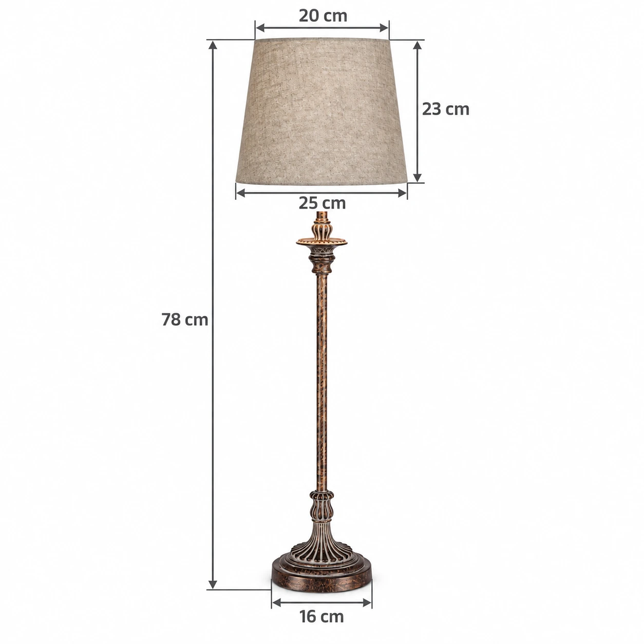 Tall Carved Wood Buffet Lamp verified dimensions