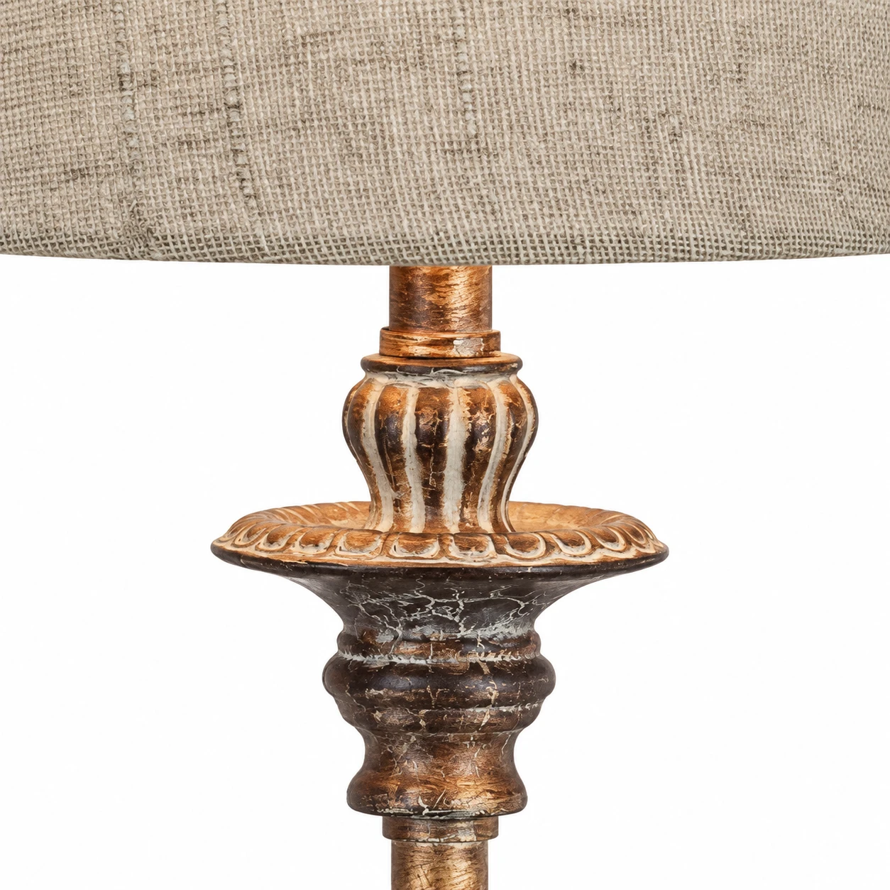 Tall Carved Wood Buffet Lamp material detail