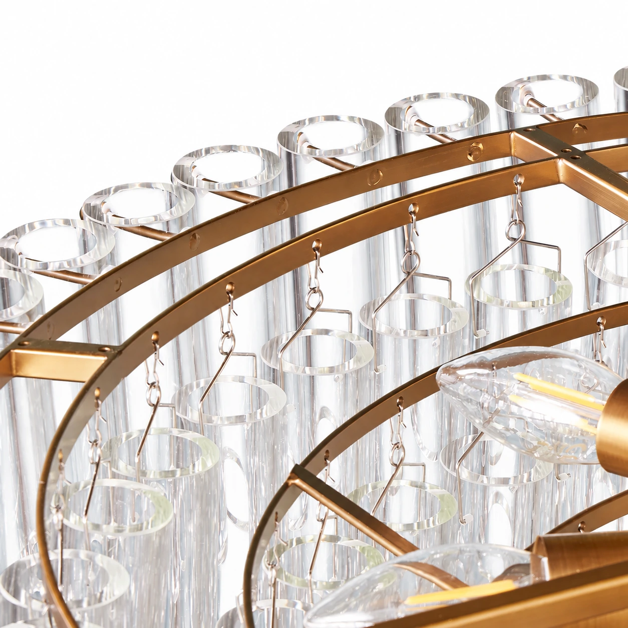 Close view of the upper ring, central stem, and tube connections