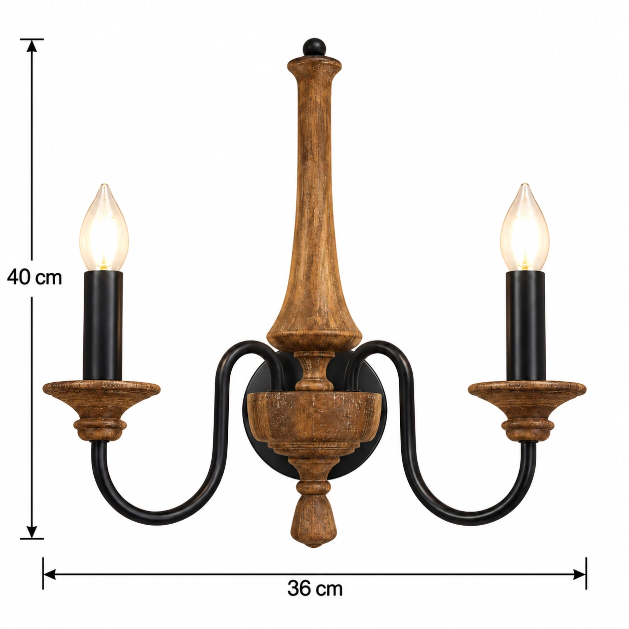 Verified 2-Light front width 36 cm and height 40 cm