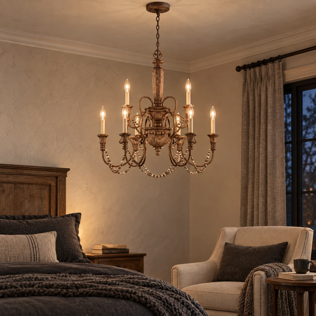 Aurelia pendant light in a calm bedroom sitting area