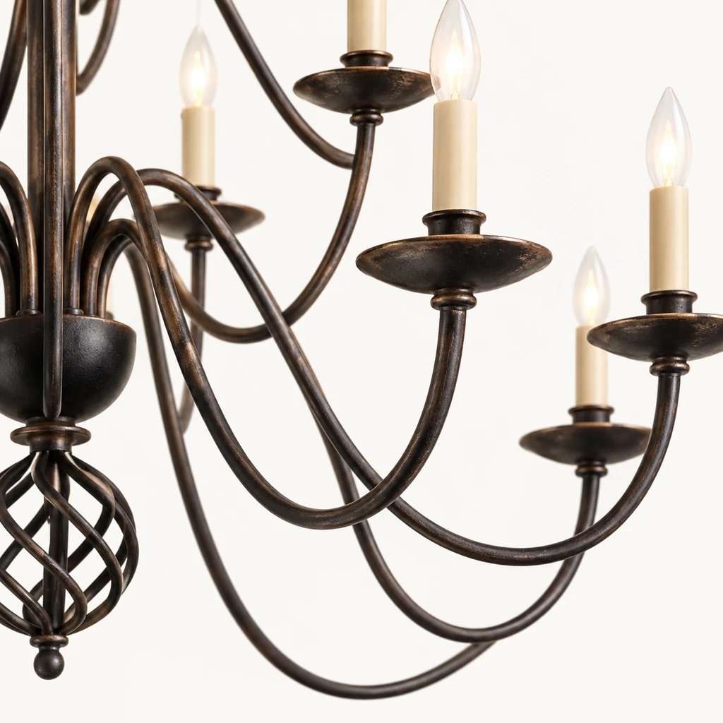 Matte black iron arms and candle cups