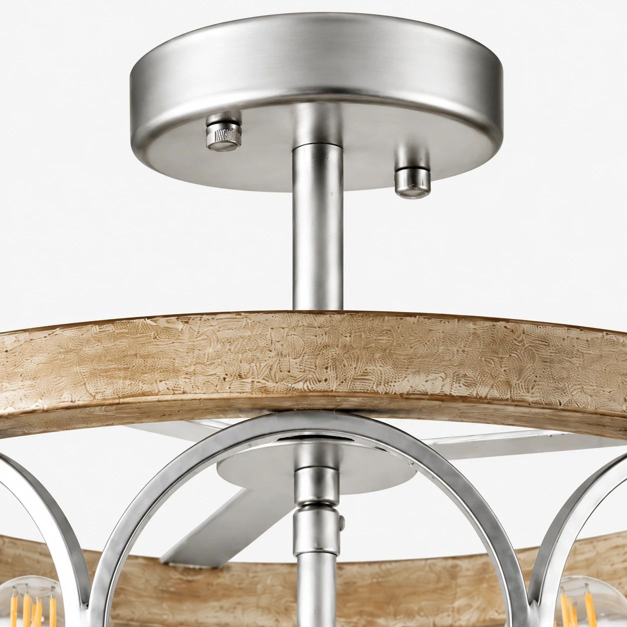 American Rustic Wood Lantern Ceiling Light detail