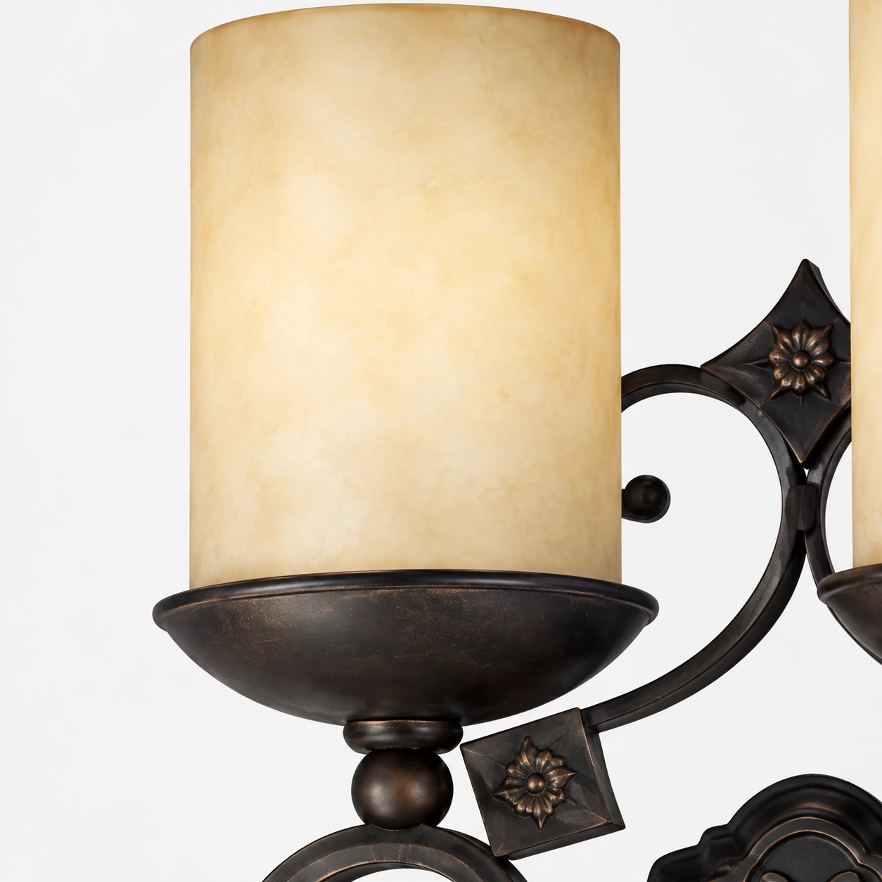 Amelie French Country Double-Candle Iron Wall Sconce detail