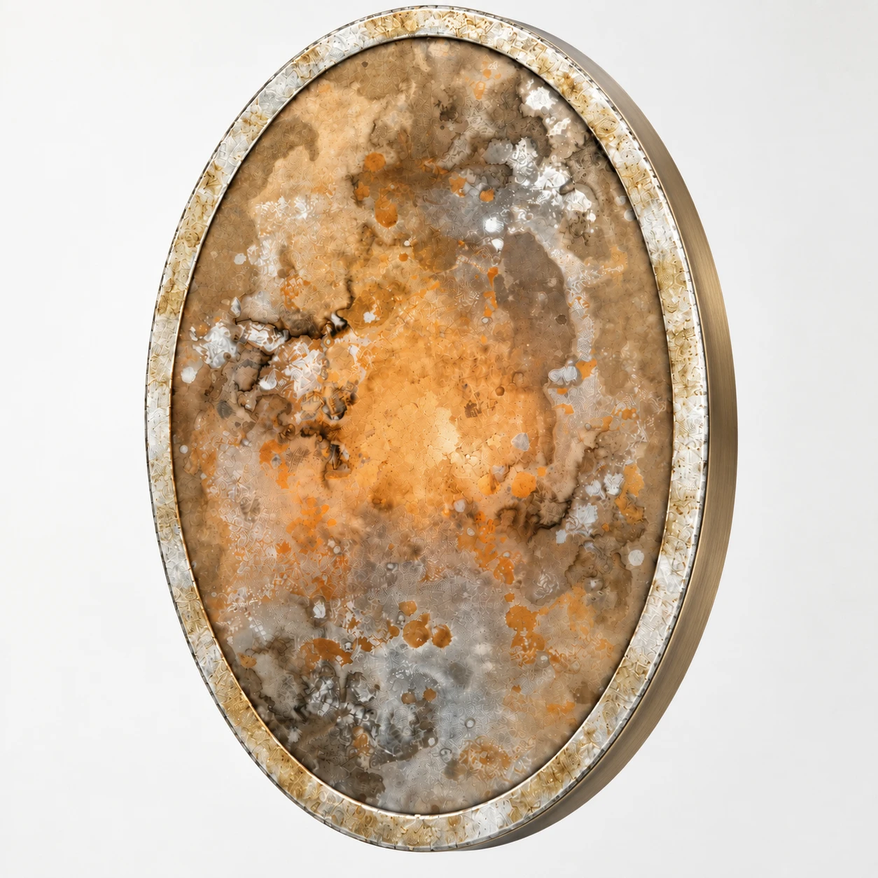 Clara French Vintage Antiqued Glass Iron Wall Sconce detail