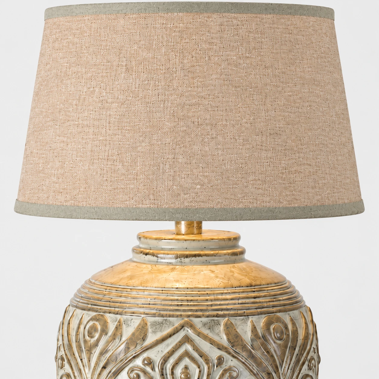 Elena Vintage Carved Wood Table Lamp detail