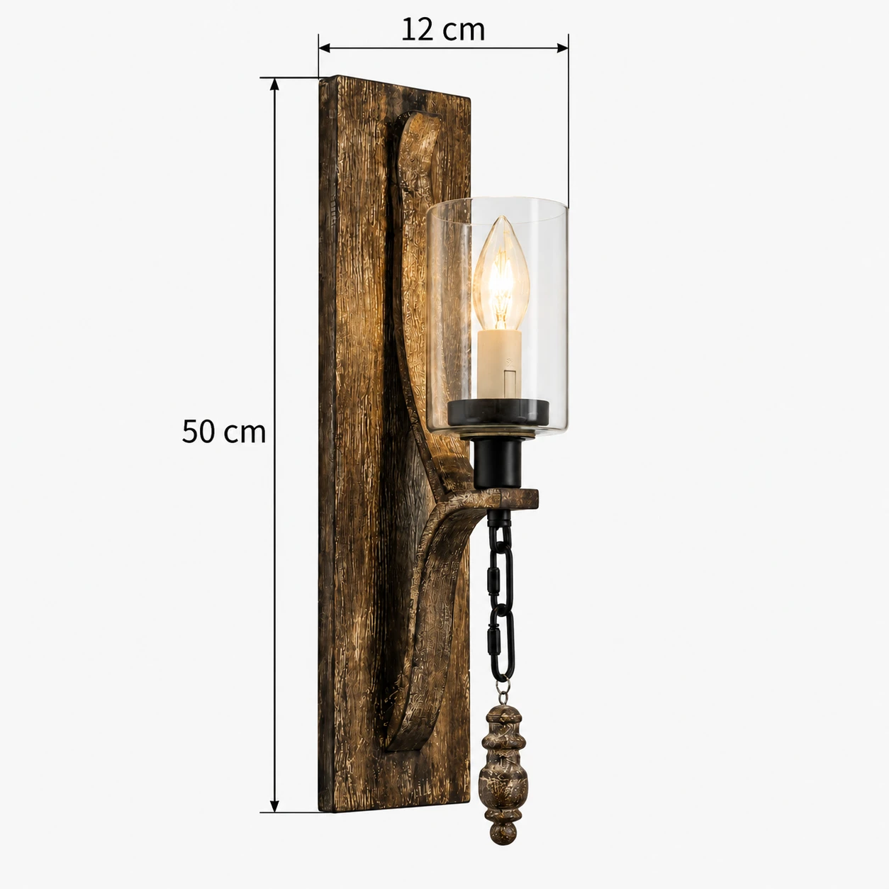 Verified Wall Sconce front width 12 cm and height 50 cm
