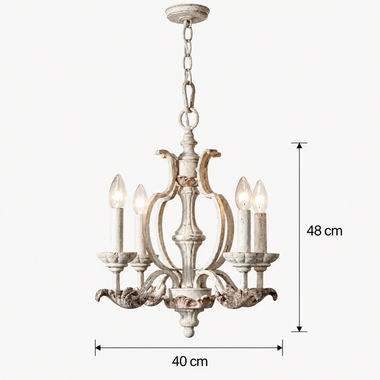 Dimension diagram showing 40 cm width and 48 cm fixture height