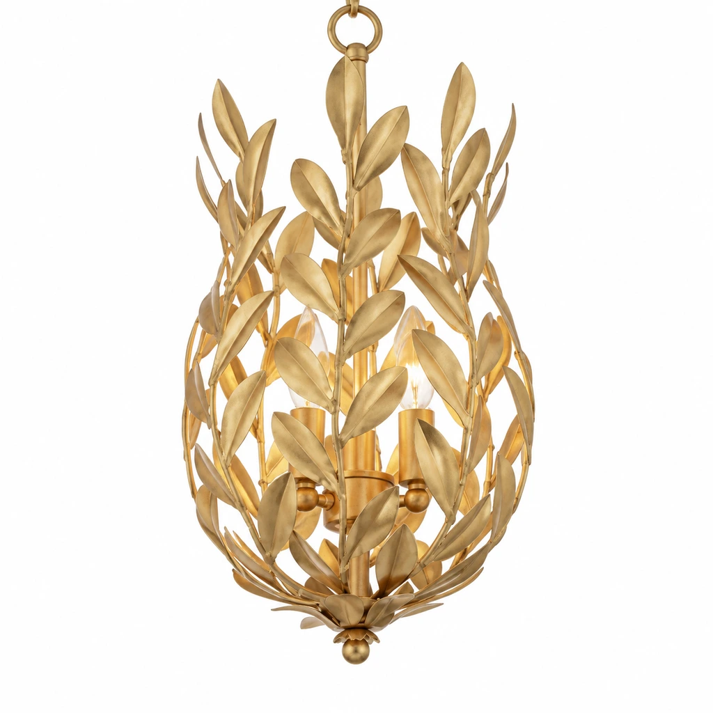 Close view of the openwork leaf cage rib and inner light point