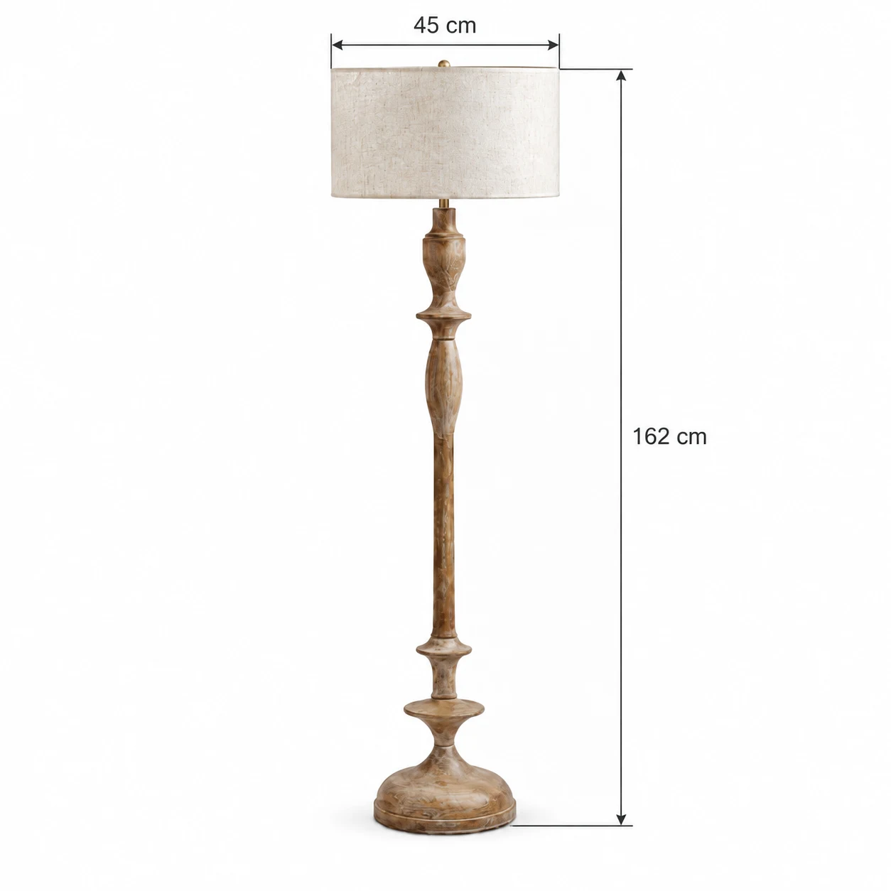 Camille floor lamp dimensions: 45 cm diameter and 162 cm high