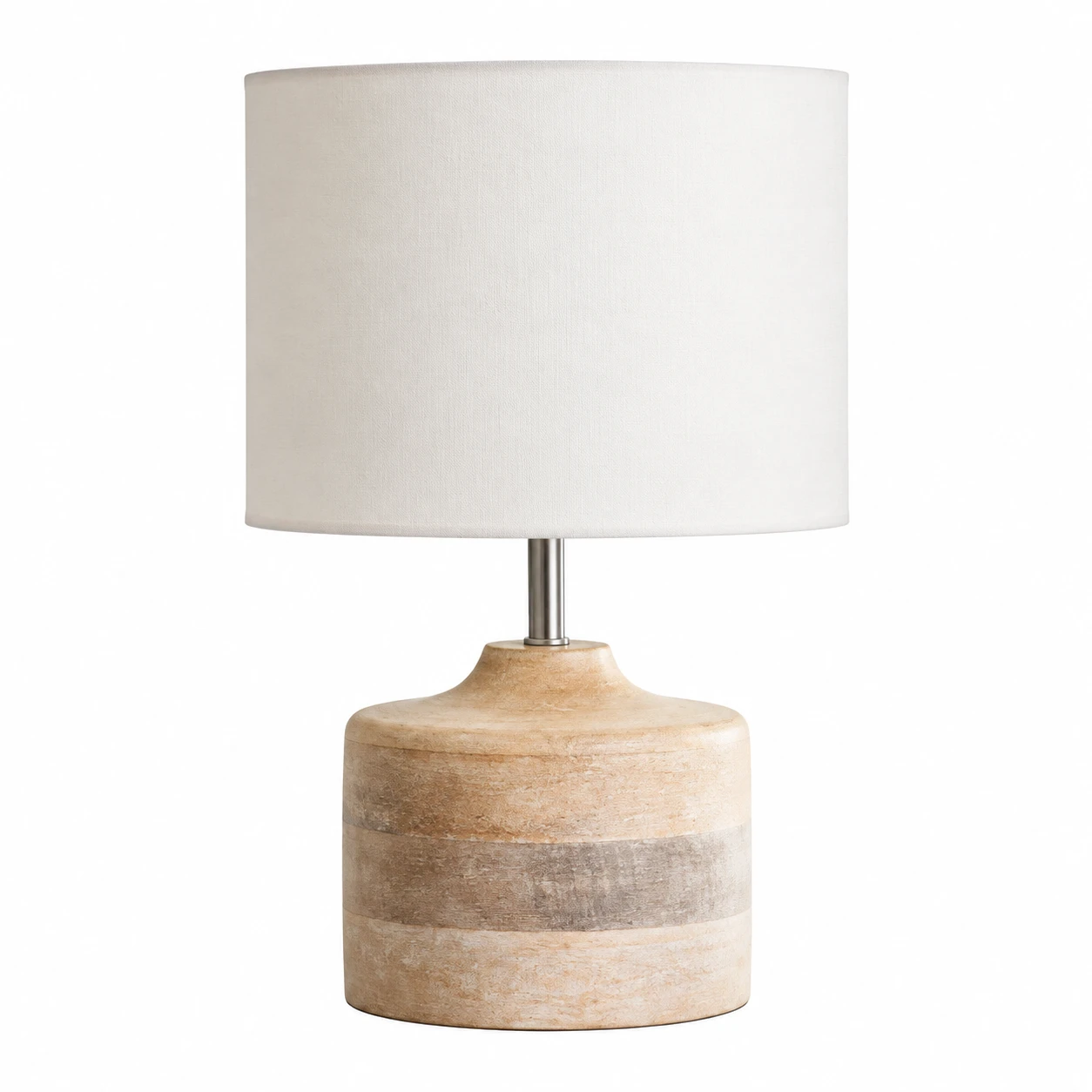 Iris Vintage Carved Wood Table Lamp on white background