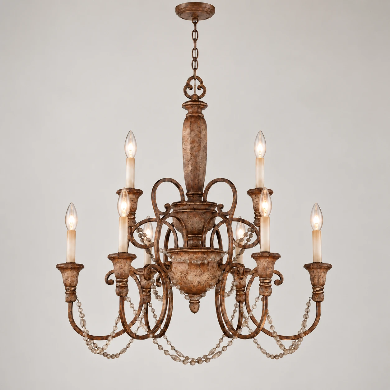 Single-layer and double-layer chandelier proportion detail