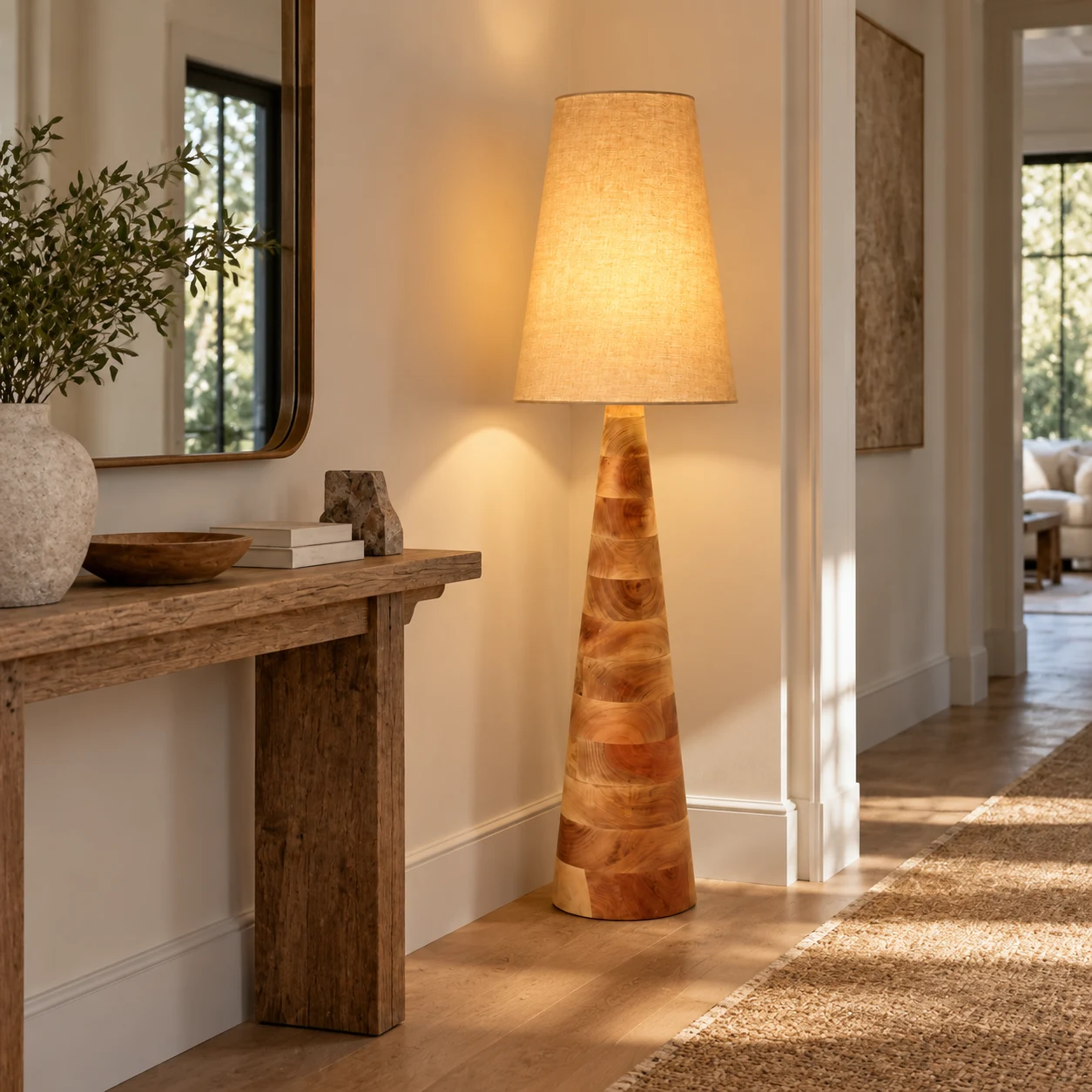 Elodie floor lamp in a home entryway