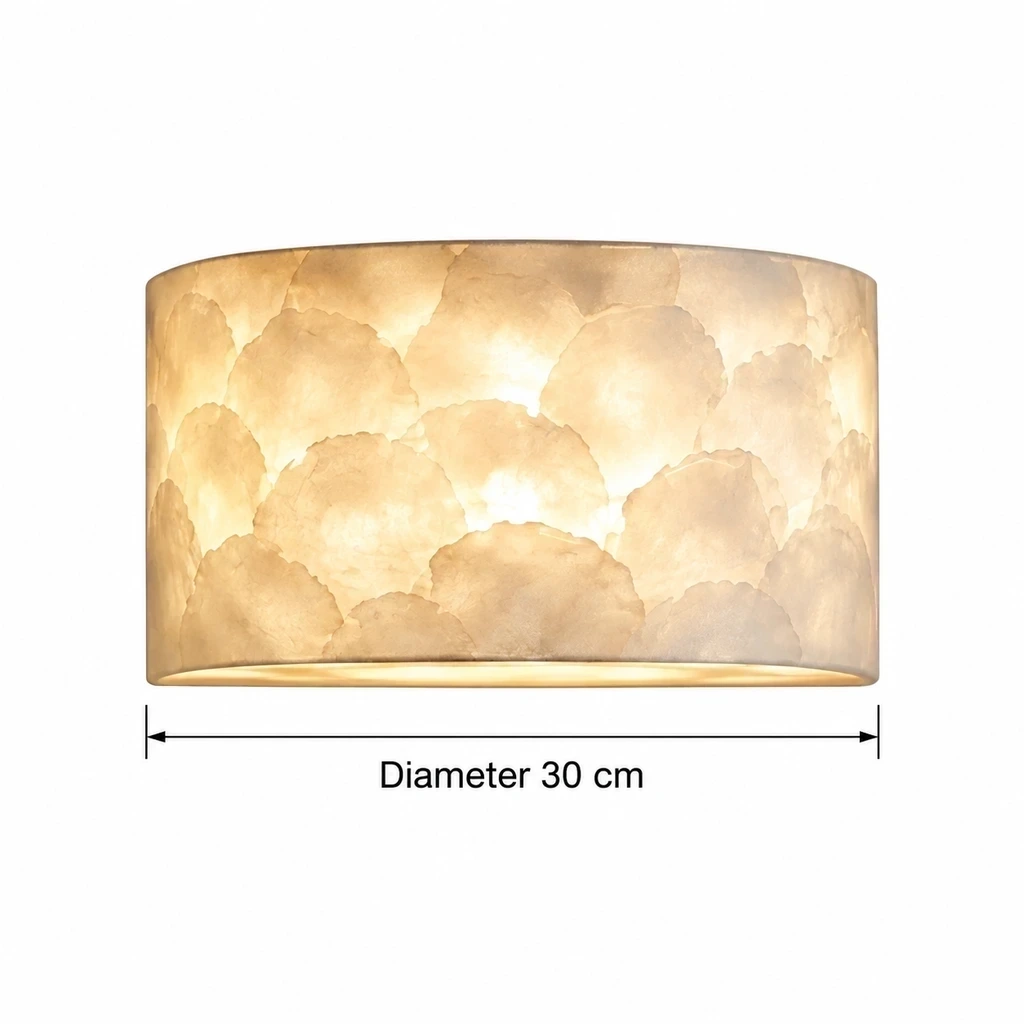 Odette Vintage Layered Shell Iron Wall Sconce verified dimensions