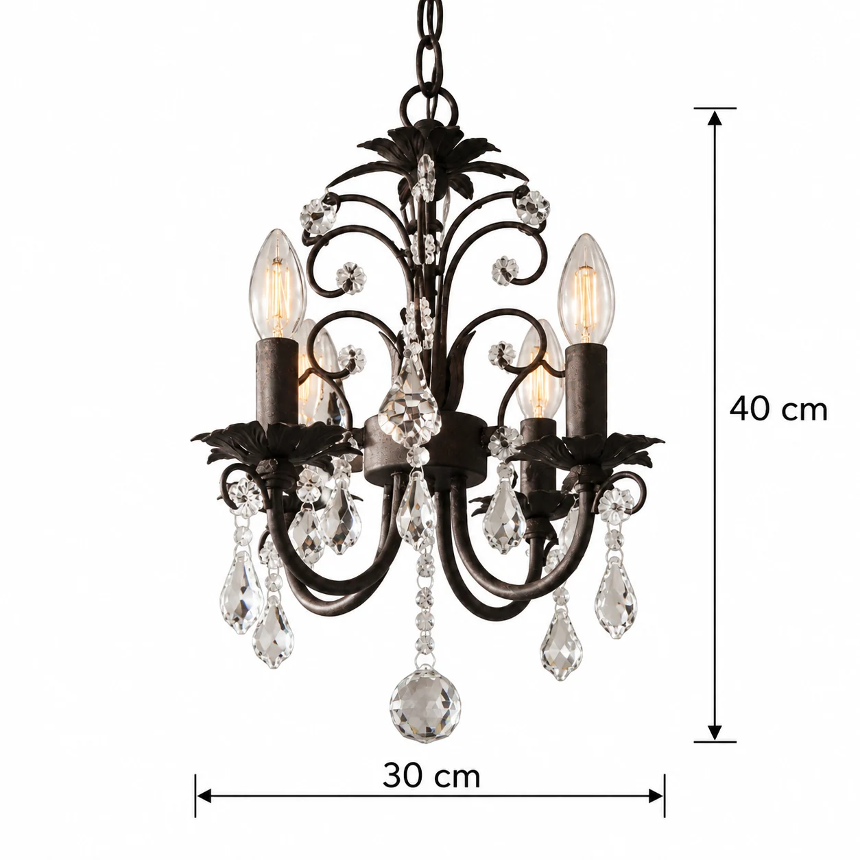 Chandelier body diameter 30 cm and height 40 cm