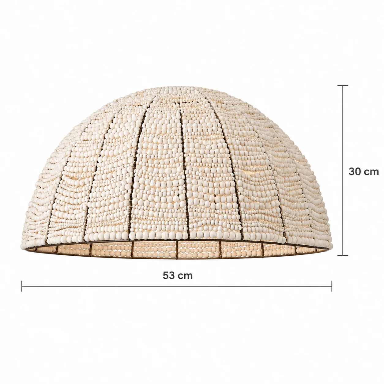 53 cm diameter and 30 cm shade height